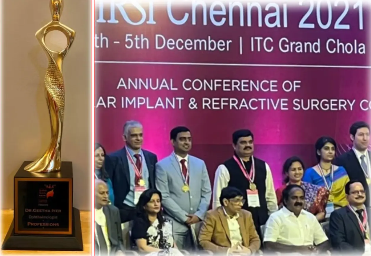 Dr Geetha Iyer 43 Gold Medal, IIRSI & Pakwan Realistics Award — Ophthalmology, 2023