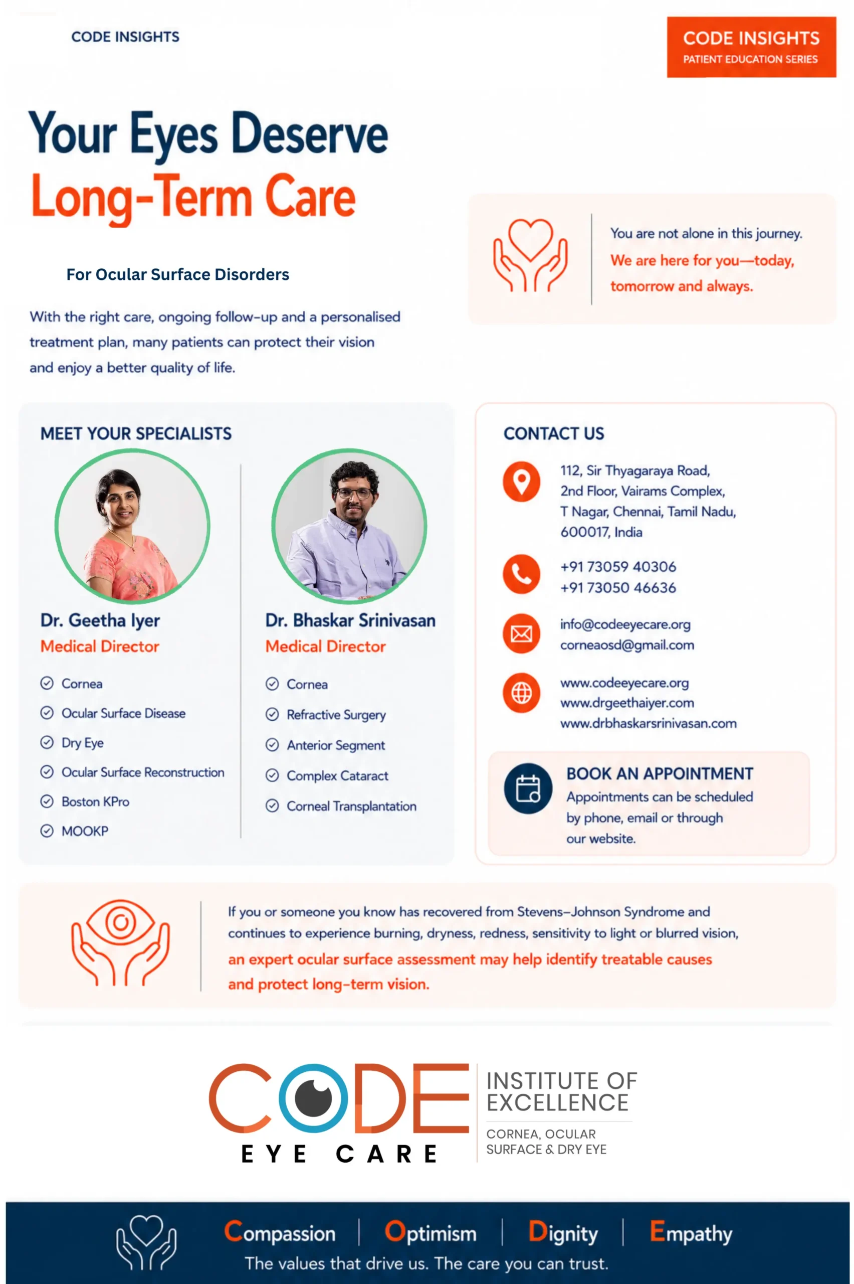 Long-term care for ocular surface disorders