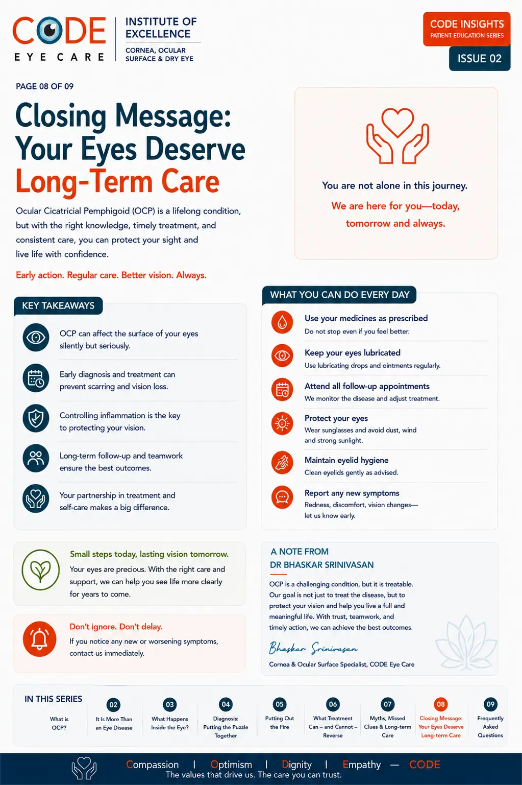 OCP long-term eye care and key takeaways