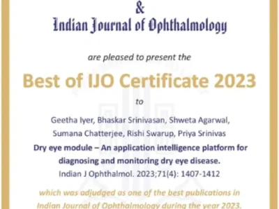 Dr Geetha Iyer 44 Best of IJO Certificate 2023
