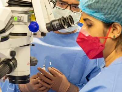 Dr Geetha Iyer 12 Dr Geetha Iyer performing a delicate Boston KPro Type II procedure with the surgical team in Riyadh